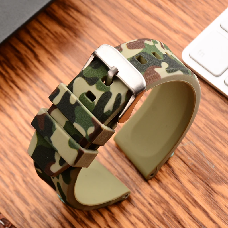 

Silicone Camouflage Wrist Strap For Samsung Gear S3 Watchband 20/22/24MM Universal Wristband For Huami Amazfit Bip Stratos 2 2S