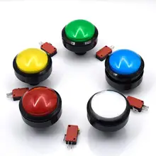 60mm Big Round Push Button LED Illuminated with Microswitch for DIY Arcade Game Machine Parts 5/12V Large Dome Light Switch