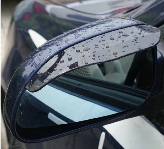 

2X Rearview Mirror Rain eyebrow Flaps Shield Shade Rainproof Blades Flexible PVC Car Back Mirror glue Eyebrow Rain Cover