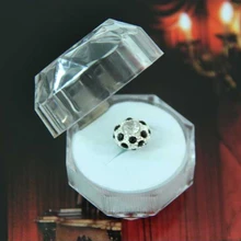 60 шт. Акриловые Crystal Clear кольцо Box прозрачный белый коробка Стад Серьги украшений подарок Коробки Ювелирная упаковка