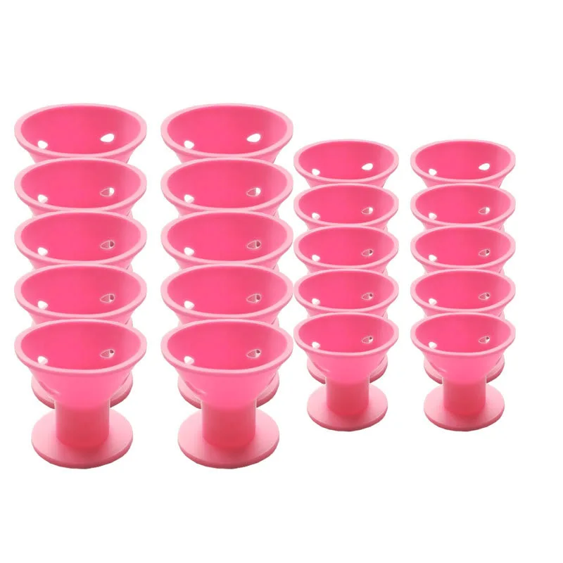 

Hot! New 20PCS of pink magic hair reel no clip no hot silicone hair curlers professional hair tools