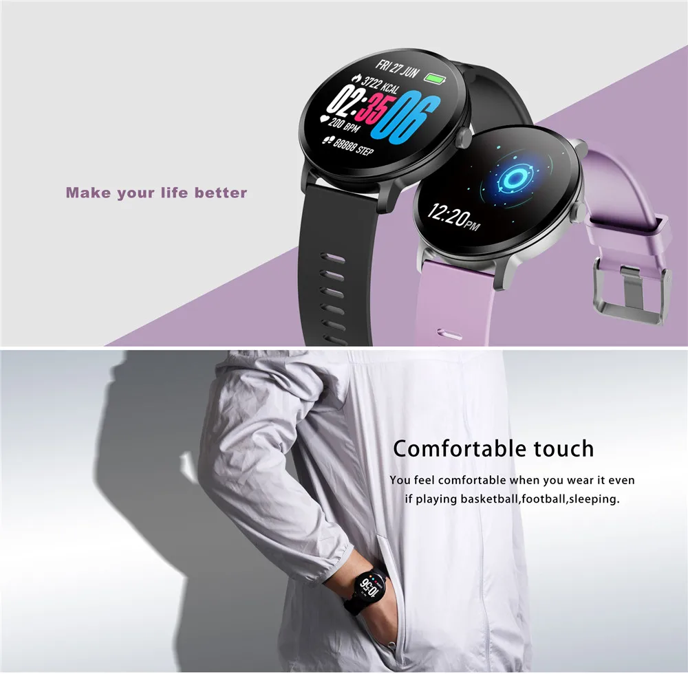 Модные Смарт-часы IP67 водонепроницаемый спортивный Prdometer фитнес-трекер монитор сердечного ритма будильник умные часы для IOS Android