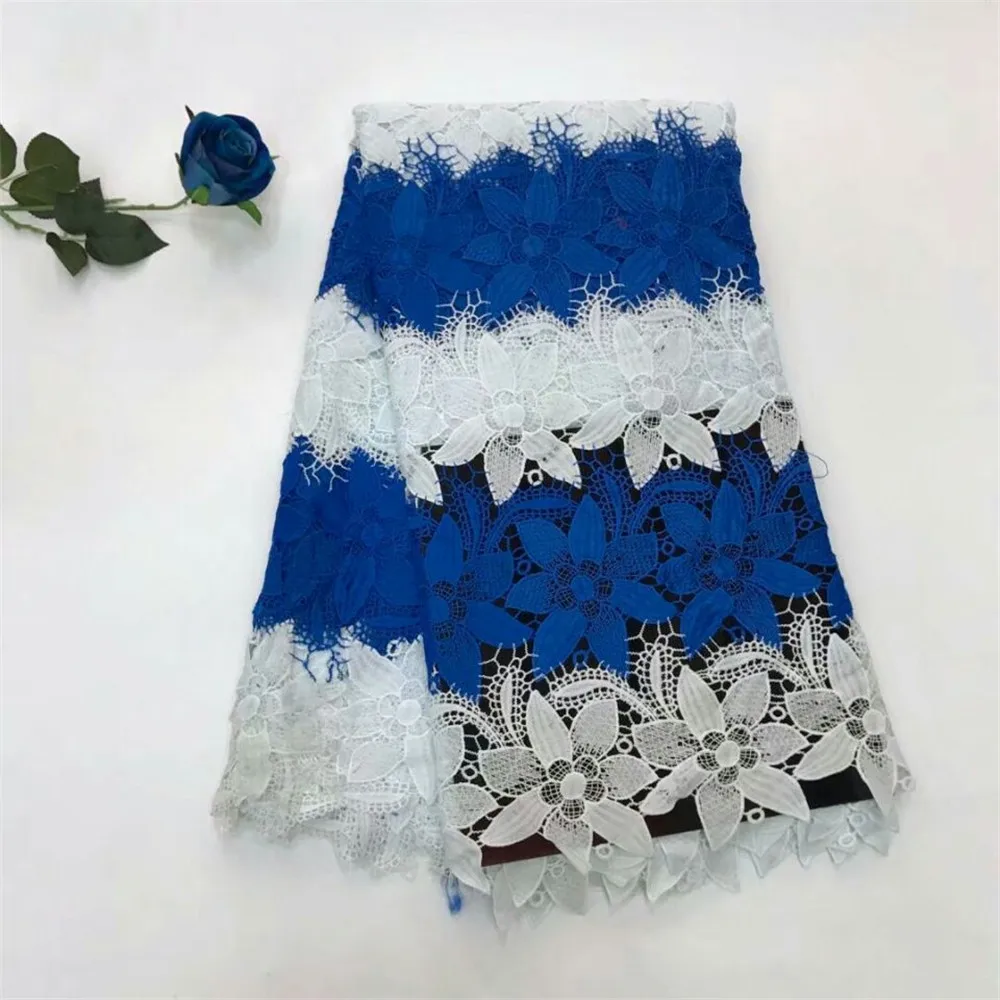 

New Latest African Lace Fabrics 5Yard Snow Guipure Lace Fabric 2018 High Qquality African Cord Lace Fabric For Wedding H228-2