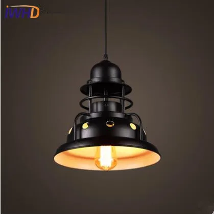 

IWHD Loft Style LED Pendant Light Industrial Vintage Pendant Lamp Iron Retro Droplight RH Hanglamp Fixtures For Home Lighting