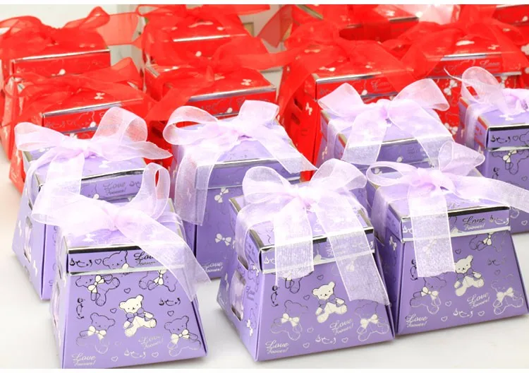 20 шт креативные милые свадебные сувениры для предродовой вечеринки шкатулка для драгоценностей медведь Конфетница подарки коробки для шоколада