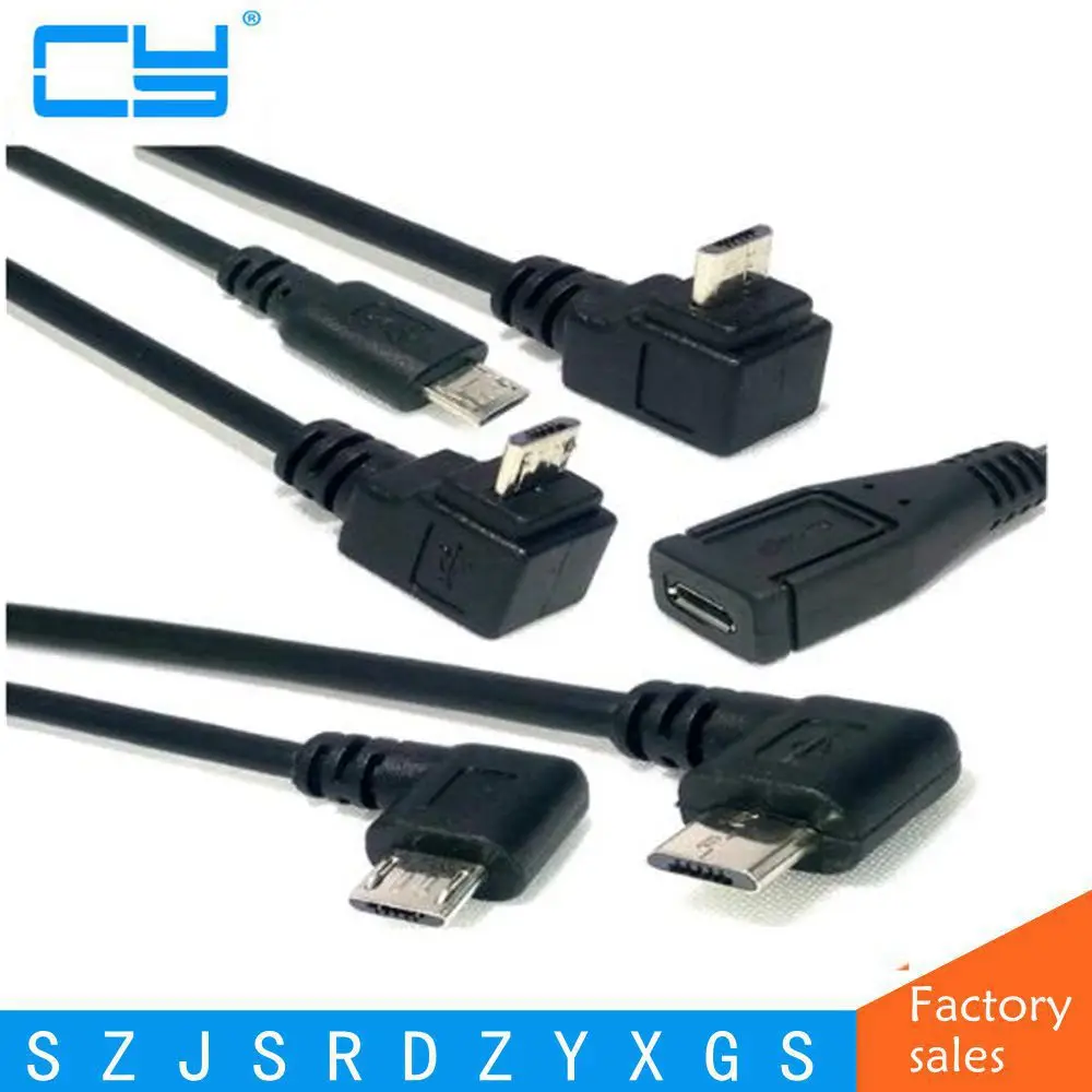 90 градусов правый угол 5Pin Micro USB папа к женскому m/f Расширение синхронизации