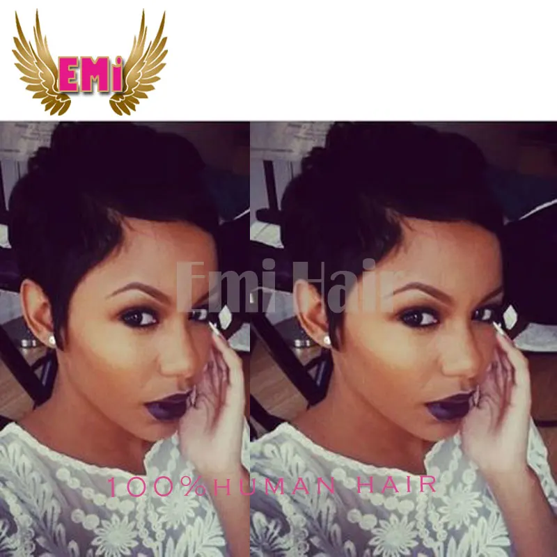 Virgin Brazilian human pixie cut hair wigs Peruvian very short blended