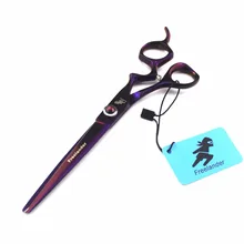 7,0 дюймов freelander фиолетовая изогнутая рукоятка Парикмахерские ножницы Ножницы для домашних животных плоские ножницы парикмахерские ножницы