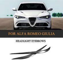 Faro Sopracciglia per Alfa Romeo Giulia Quadrifoglio Base Quadrifoglio Verde TI Berlina 4 Porte 2015-2018 di Carbonio a Secco secchi fibra FRP