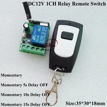 

Door Access Openner Button Remote Switch DC 12V 1CH NO COM NC 10A Relay Contact Radio Switches 315 433 Time Delay OFF 5S 10S 15S