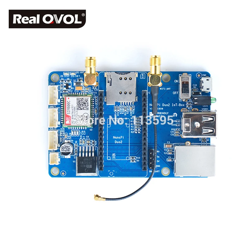 RealQvol Friendlyarm IoT-2G несущая плата для NanoPi Duo2 GSM/GPRS+ WiFi SIM800C