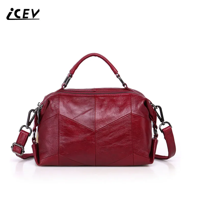 

ICEV New Fashion Plaid Simple Cow Leather Handbags Designer Handbags High Quality Women Leather Handbag Genuine Leather Handbags
