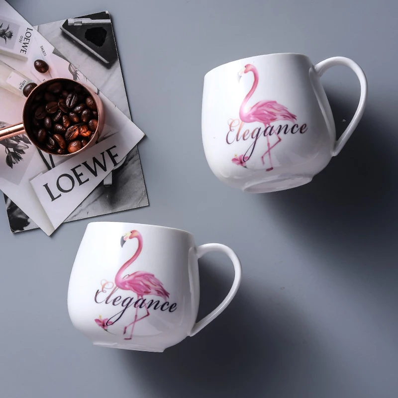 Creative Ceramic Cup Advertising Promoting Flamingo Gift Series Coffee Milk Mug 320ml | Дом и сад