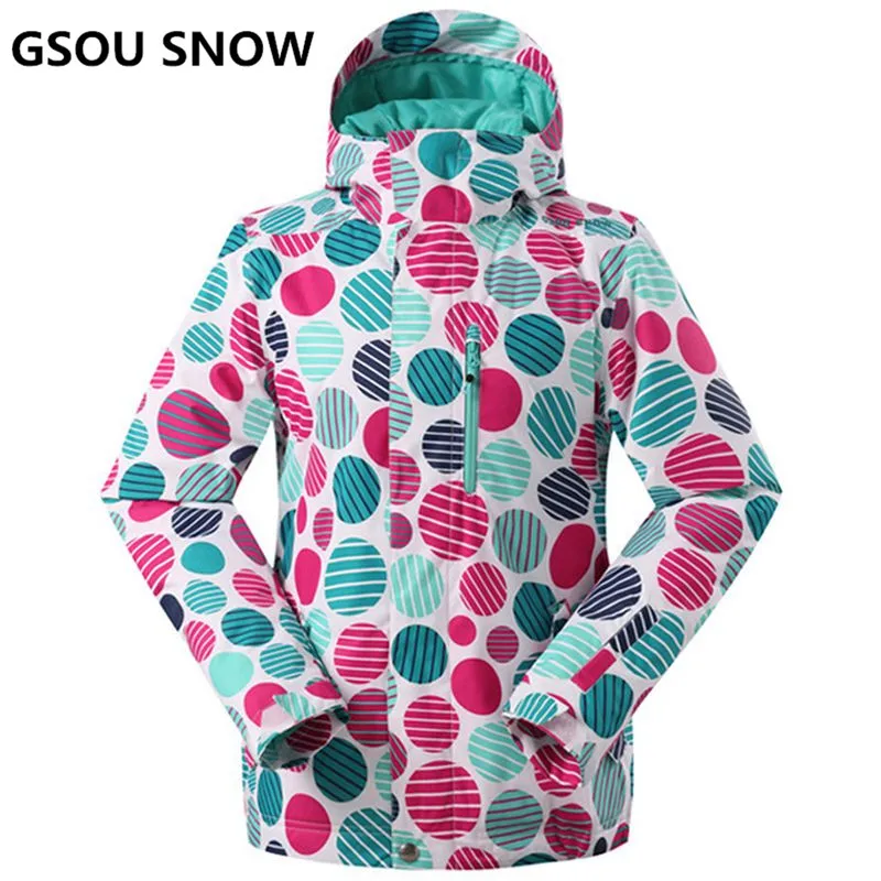 GSOU SNOW Women Ski Jacket Super Warm Girls Snow Jacket Waterproof 10K Thermal Skiing And Snowboarding Snowboard Jacket Female