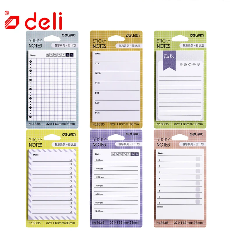 Deli милый еженедельник memo pad 6 стилей kawaii стикер для заметок скрапбукинга filofax повесток планировщик офисные школьные принадлежности