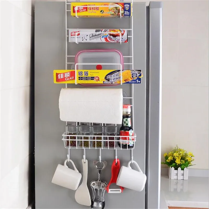 

Adjustable Space Rack Side Shelf Sidewall Holder Spice Space Crack Storage Fridge Kitchen Organizer Holder