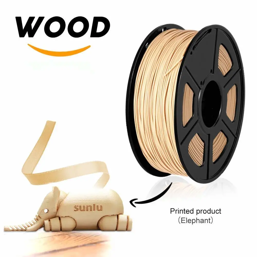 Cena Włókno do drukarek 3D SUNLU Wood Filament 1.75 3.00mm włókno drewniane 1KG 2.2lbs ze szpulą blisko rzeczywistego drewna efekt materiałów eksploatacyjnych