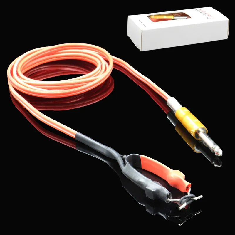 

Top Quality RCA Tattoo Clip Orange Rubber Silicone Cord For Tattoo Power Supply clip cord Tattoo Machine Free Shipping TP-2102