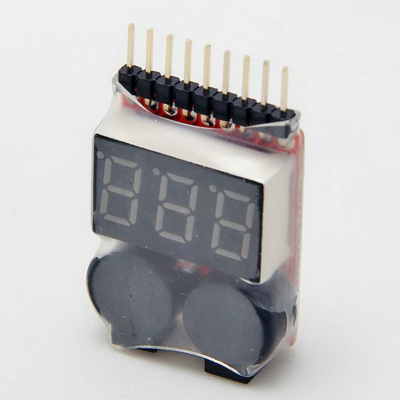 

Battery Voltage 2IN1 Tester Low Voltage Buzzer Alarm 1-8S Lipo/Li-ion/Fe