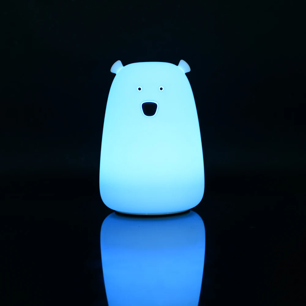 Cute Bear Silicone LED Night Light Lamp Children Bedroom Color Changing Night Lamps  LED Bedside Light for Children Kid Baby Toy Gifts (25)