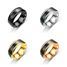

Sexy Mom Thermometer Measuring Ring Stainless Steel jewelry Rings For Women Black Men's Ring Dropshipping