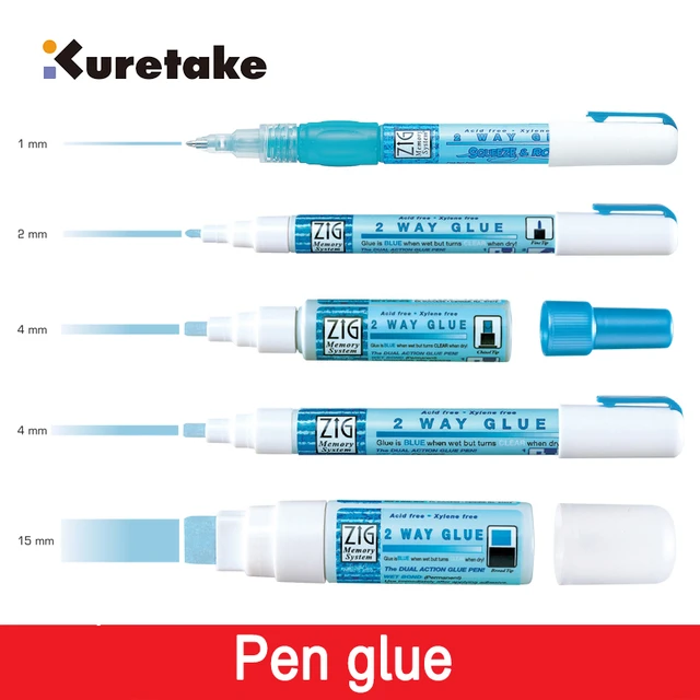 Zig Kuretake Memory System 2 Way Glue Pens Environmental Adhesives DIY Hand  Work Pen Office School