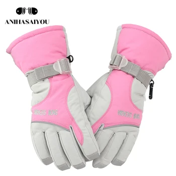 

ski gloves for woman waterproof women's winter mittens thick warm warm winter gloves women outdoor play snow - HXST15L004