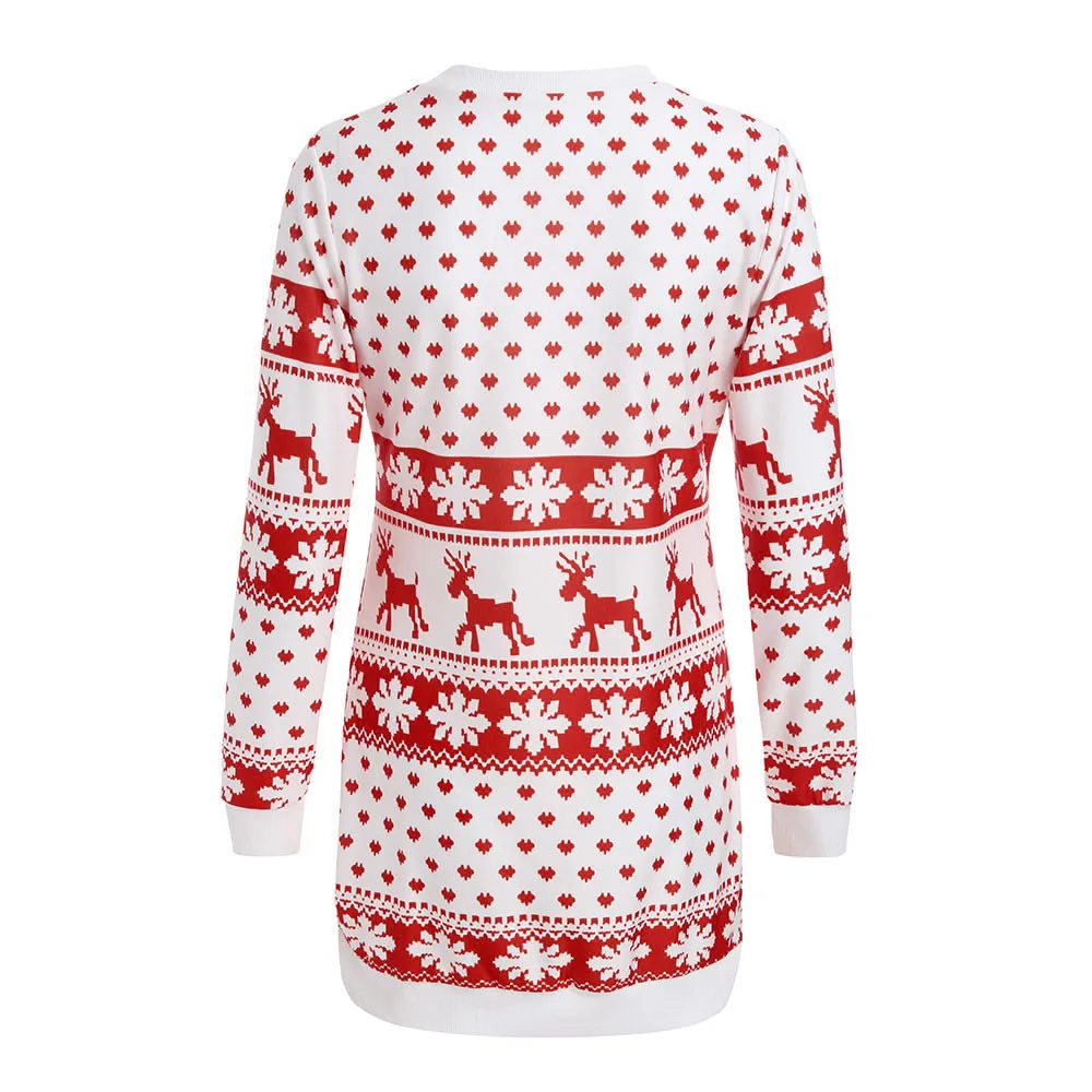 Женский джемпер, свитер, пуловер, топы, длинный свитер, Рождественский зимний женский теплый короткий свитер, одежда на Рождество