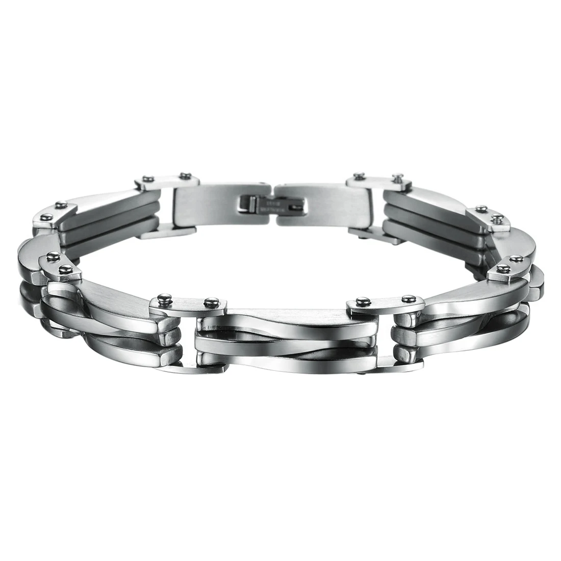 

BONISKISS Charming Stainless Steel Jewelry Bracelets For Men Color Silver Cool Decorations Bracelet Nail Chain Cuff Bangle