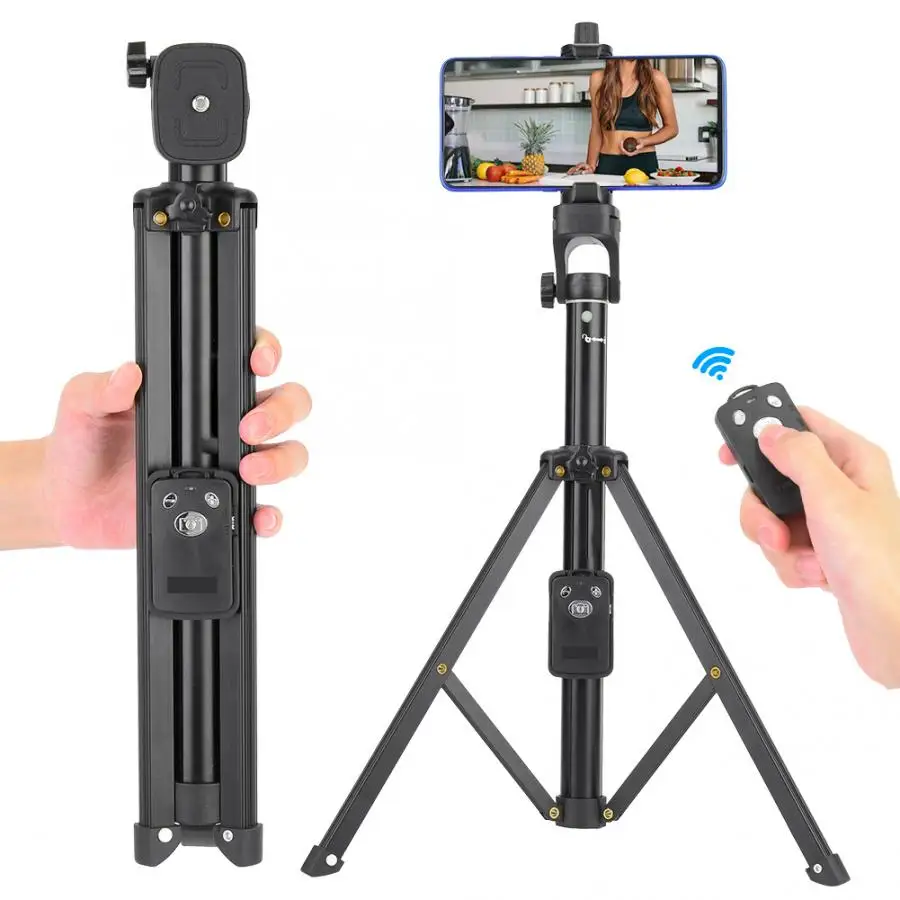 3 in 1 Bluetooth Remote Shutter Portable Handle Selfie Stick Mini Table Tripod for iOS Android for DSLR Shooting Video Camcorder Professional Video Tripod Durable Phone Tripod