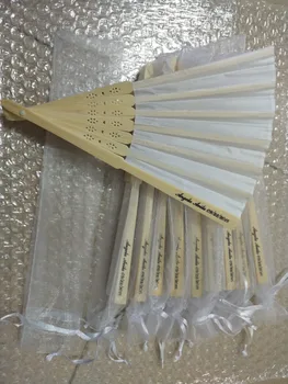 

Personalized Wedding Favors and Gifts For Guest Silk Fan Cloth Wedding Decoration Hand Folding Fans +Customized Printing 50 pcs