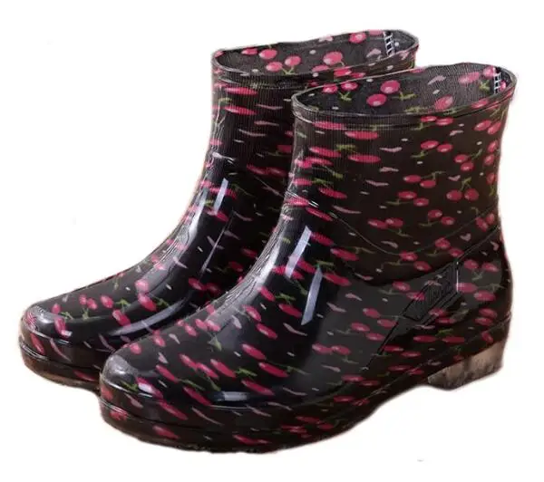 Aleafalling/модные короткие резиновые ботильоны; водонепроницаемая обувь на плоской подошве; женские резиновые ботильоны на шнуровке; Botas W-012 - Цвет: C05