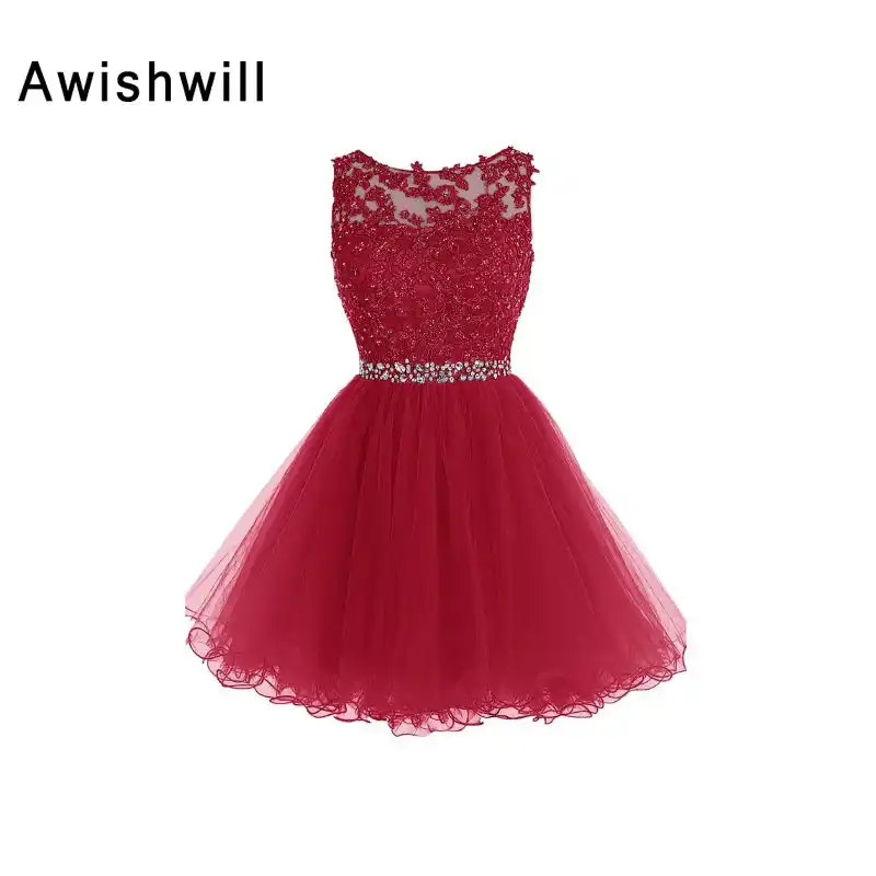 red grad dress short