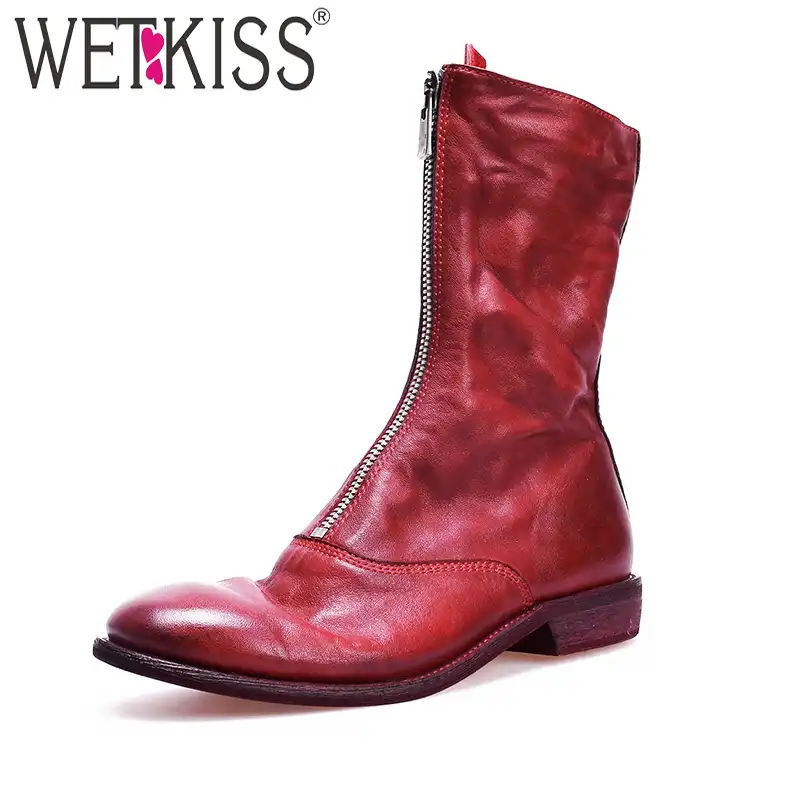 red leather cowboy boots womens