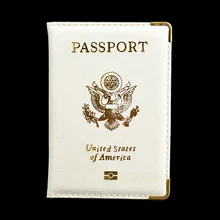 HEQUN, золотой уголок, США, Обложка для паспорта, женская мода, из искусственной кожи, Обложка для паспорта, для путешествий, для мужчин, Америка, чехол для паспорта, Прямая поставка