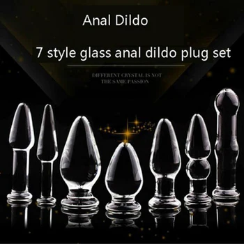 1PCS Glass Anal Dildo Butt Plug Anal Beads Erotic Sex Toy for Women Adult Products for Couples Crystal Glass Anal Stimulator 4