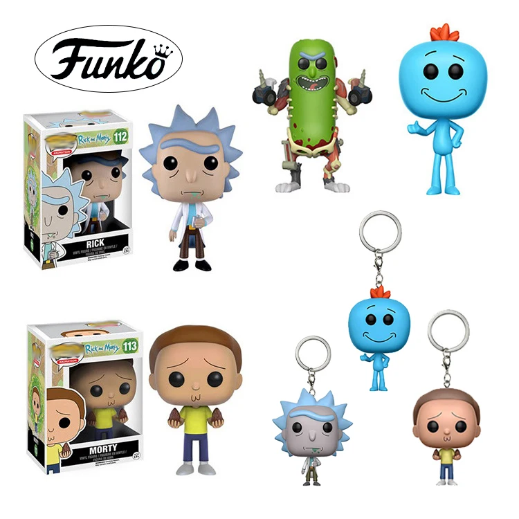 Funko pop Рик фигурки и Морти брелок игрушки POCKLE г н Meeseeks куклы брелоки подвески Декор