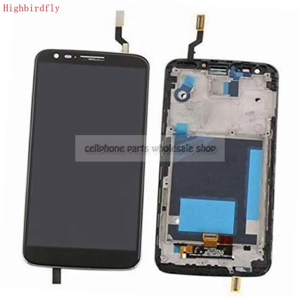 ЖК дисплей с дигитайзером сенсорного стекла и рамкой в сборе для Lg G2 D800 D801 F320