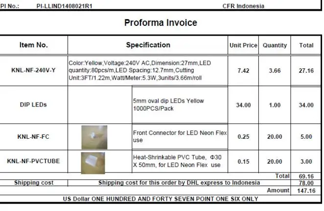 samples of invoices
