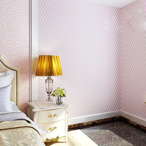 Us 36 0 Chinese Modern Pink Striped Bedroom Wallpaper White White Lattice Living Room Background Wallpaper Striped Wallpaper For Walls In Wallpapers