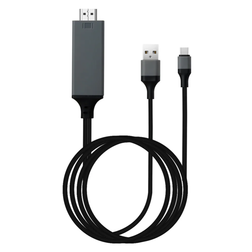 3 в 1 USB C type-C к HDMI кабель 4K 1080P 2 м HDTV Кабель-адаптер для Sumsung S8 Plus huawei type C Кабель-адаптер для зарядки HDMI