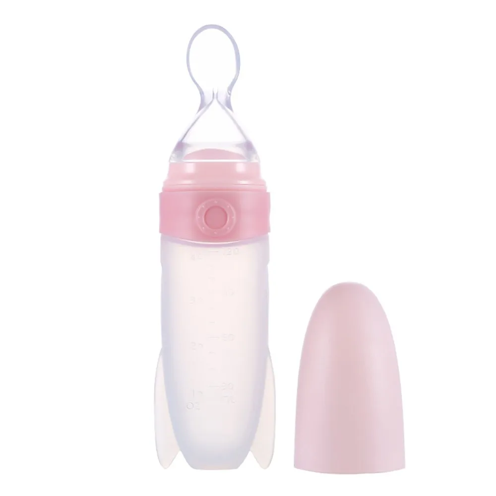 Mambobaby детская бутылочка для кормления, силиконовая детская ложка, BPA Free, здоровая питательная ложка для новорожденных - Color: Pink