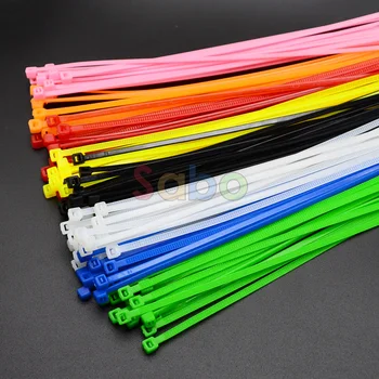 

100Pcs/pack 4*200mm width 2.7mm Colorful Factory Standard Self-locking Plastic Nylon Cable Ties,Wire Zip Tie