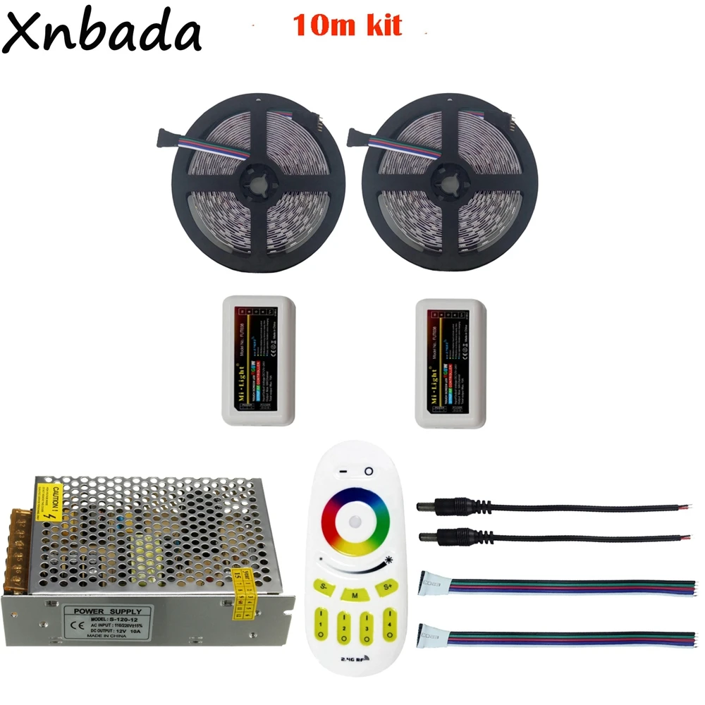 5/10/15/20 М 5050 RGBW светодиодные полосы света DC12V+ Mi. light 2.4 г LED контроллер+ светодиодный контроллер удаленного+ 12 В LED Питание