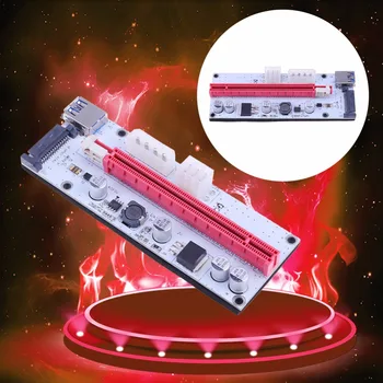 

NEW PCIE PCI Express 1X To 16X Graphic Riser Card Adapter With SATA 15pin 4pin 6pin Power Port For Bitcoin Mining