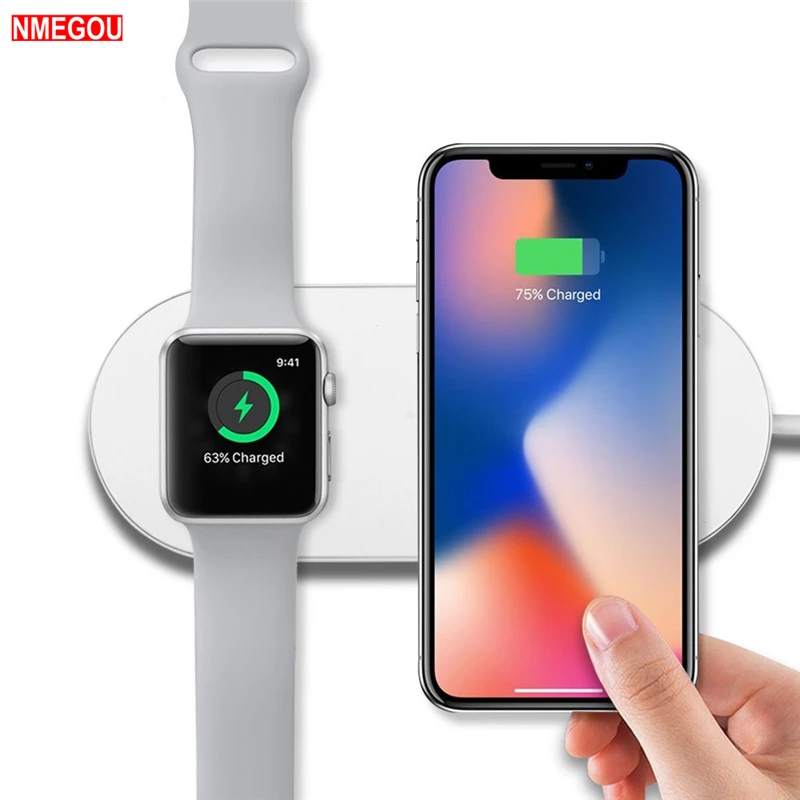 

2 In 1 QI Wireless Fast Charging Pad Charger 7.5W USB Quick Charger 2.0 3.0 for Apple Watch Series 3/2 IWatch IPhone 8 Plus 10 X