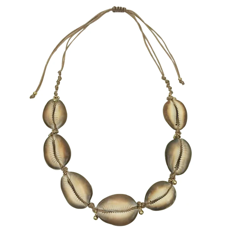 

boho Puka Natural Cowrie Shell Necklace Women Statement Rope Chain Choker Necklace Jewelry collier femme 2018 collar de conchas