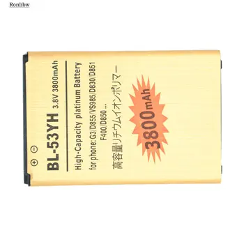 

Ronlibw 5PCS 3800mAh BL-53YH BL53YH Replacement Gold Battery for LG G3 D850 D851 D855 LS990 D830 VS985 F400 Phone