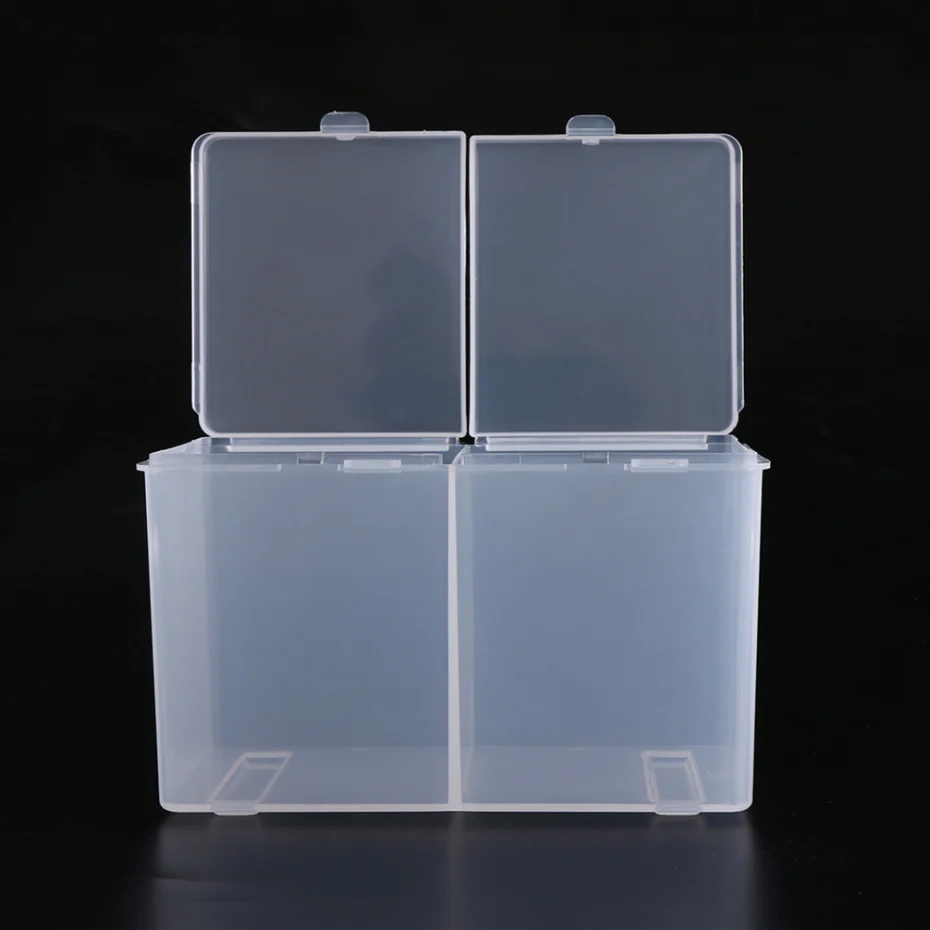STZ 1 шт. 2 сетки квадратный прозрачный/розовый пластиковый ящик для хранения Контейнер для маленьких Стразы металлические украшения для ногтей инструмент Органайзер#013