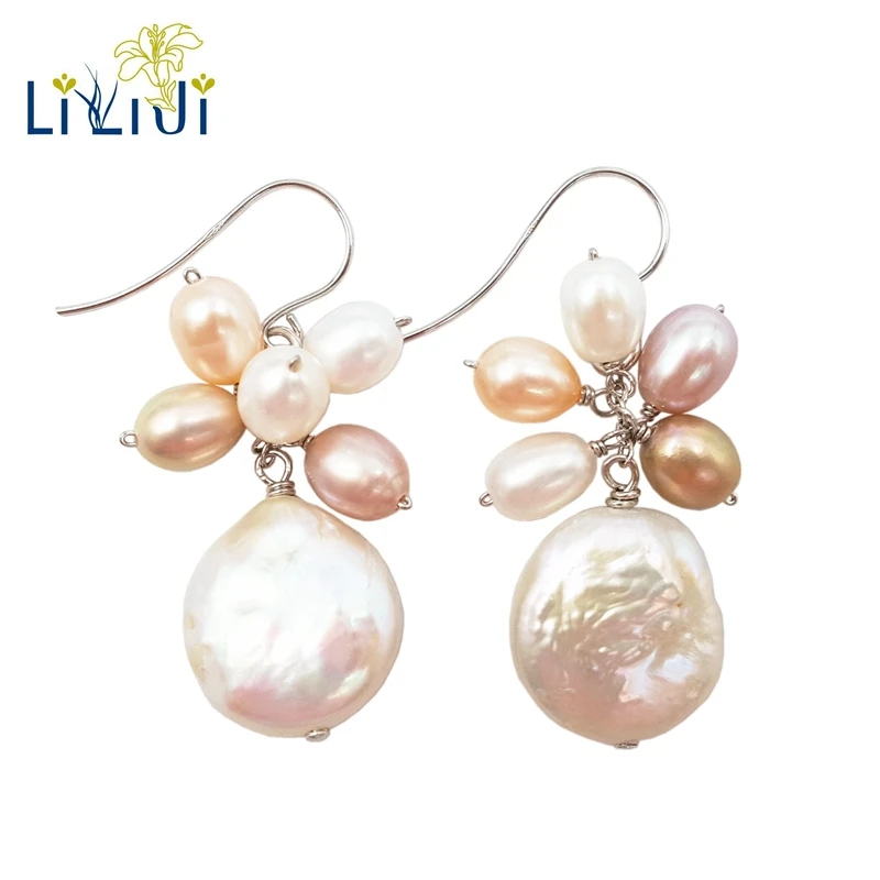

Lii Ji Real Freshwater Pearl 925 Sterling Silver Drop Earrings Delicate Jewelry For Women